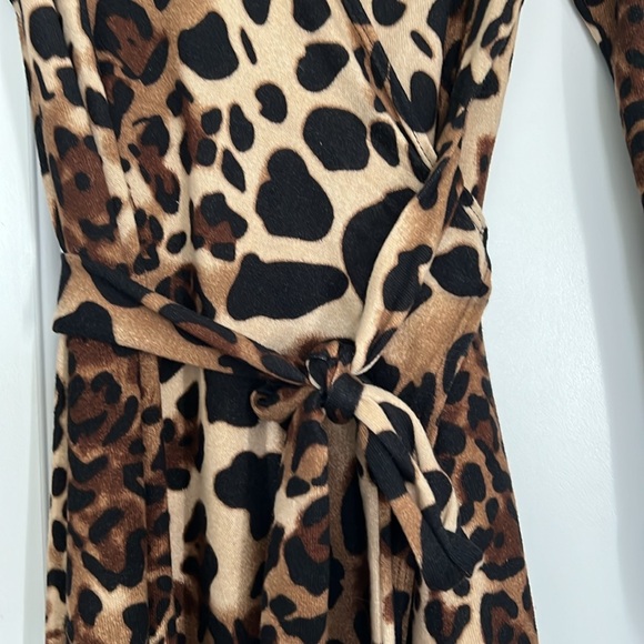 Christin Michaels Leopard print wrap dress - Picture 3 of 4